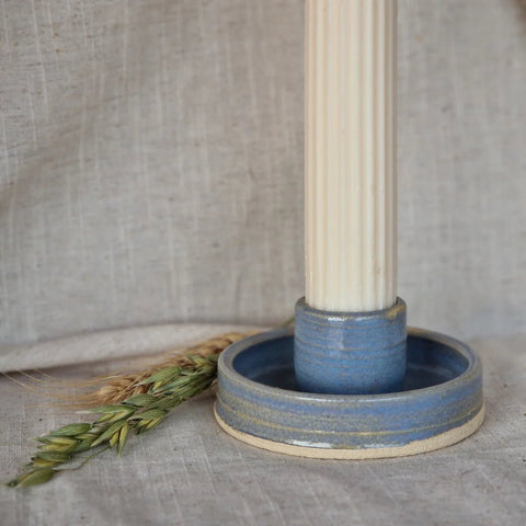 Sky Blue Ceramic Candlestick Holder - Sprouts of Bristol