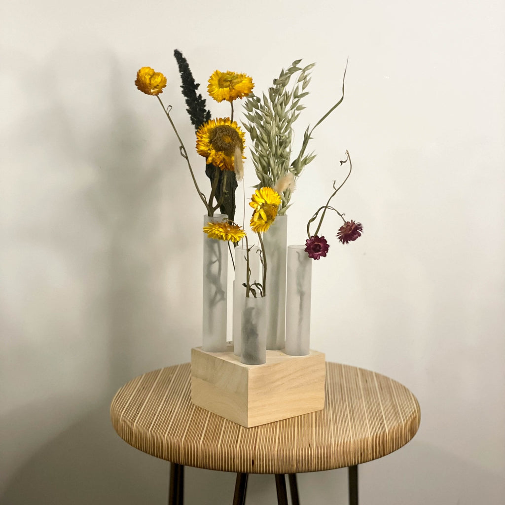 Small Propagation Station / Single Stem Vase - Misted Glass - Sprouts of Bristol