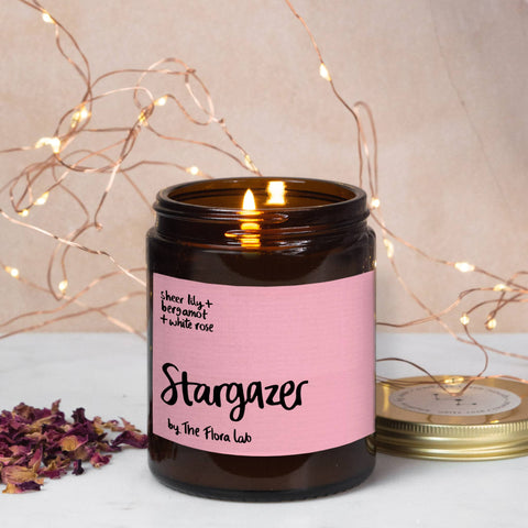 Stargazer Natural-Wax Candle | Sheer Lily. Bergamot. White Rose. - Sprouts of Bristol