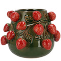 Strawberry and Dark Green Plant Pot - Sprouts of Bristol