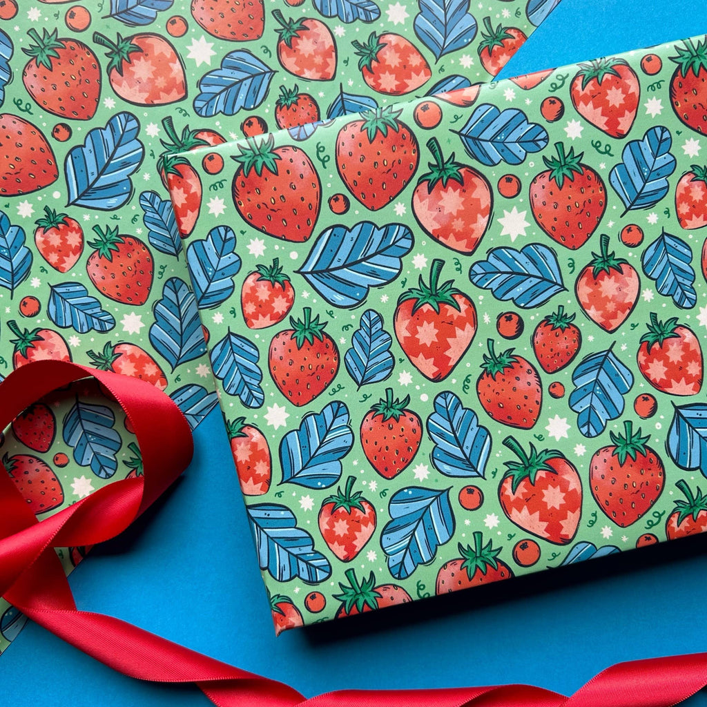 Strawberry Gift Wrap - Sprouts of Bristol