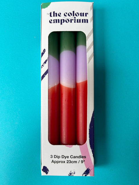 TERRACOTTA COMFORT Dip Dye Dinner Candles Trio - Sprouts of Bristol