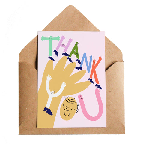 Thank You Wave Greetings Card - Sprouts of Bristol