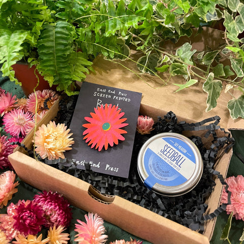 The Flower Lover Mini Gift Set - Wooden Pin and Wildflower Seeds - Sprouts of Bristol