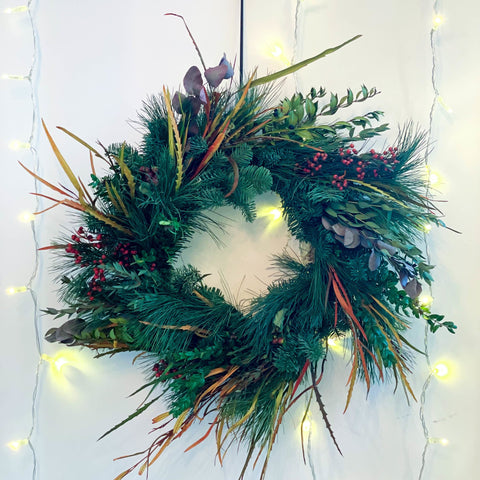 The 'Hot Toddy' Fresh Foliage Christmas Wreath - Sprouts of Bristol