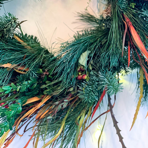 The 'Hot Toddy' Fresh Foliage Christmas Wreath - Sprouts of Bristol