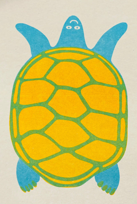 Turtle Riso Greetings Card - Sprouts of Bristol