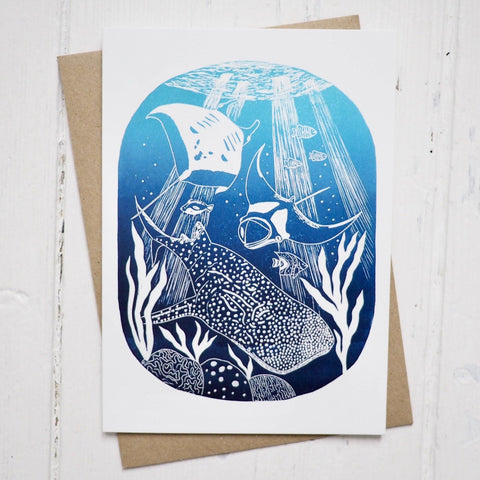 Whale Shark Greetings Card - Sprouts of Bristol