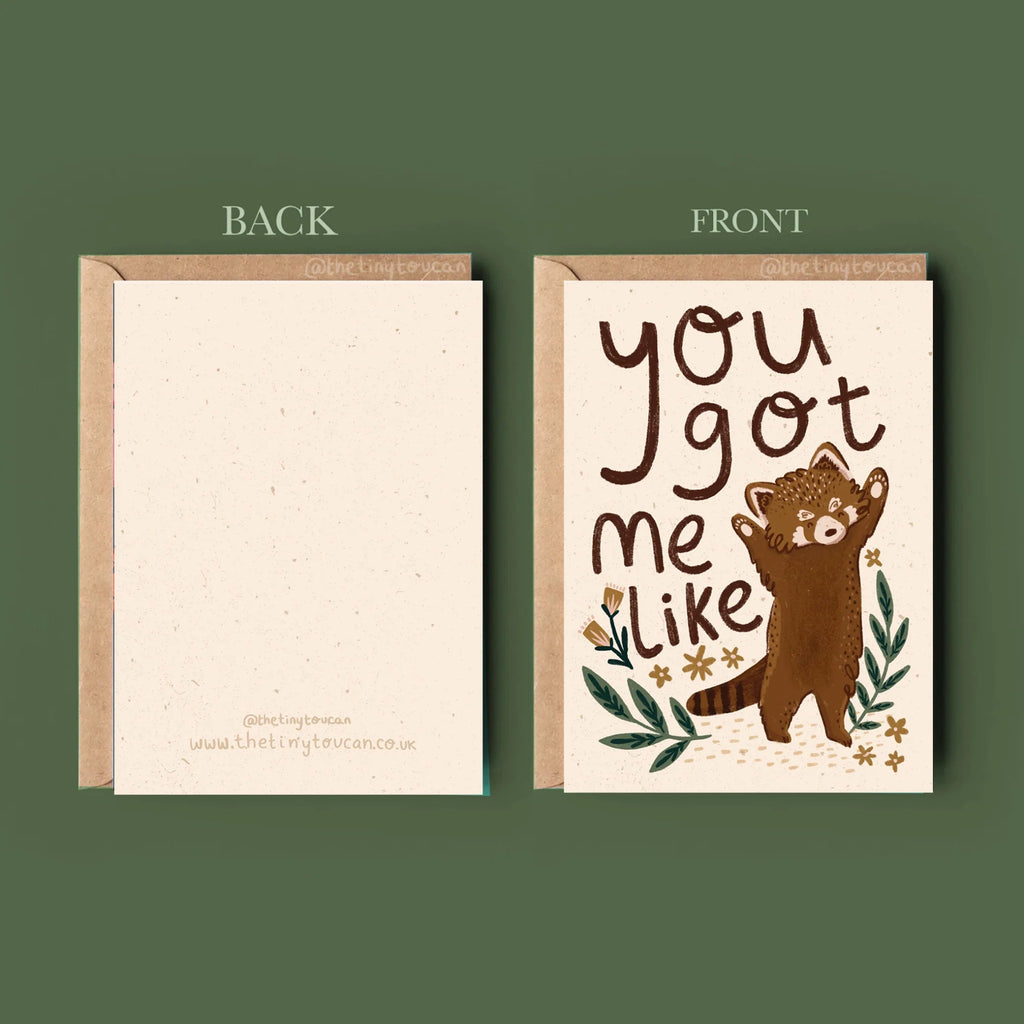 'You Got Me Like' Red Panda Greetings Card - Sprouts of Bristol